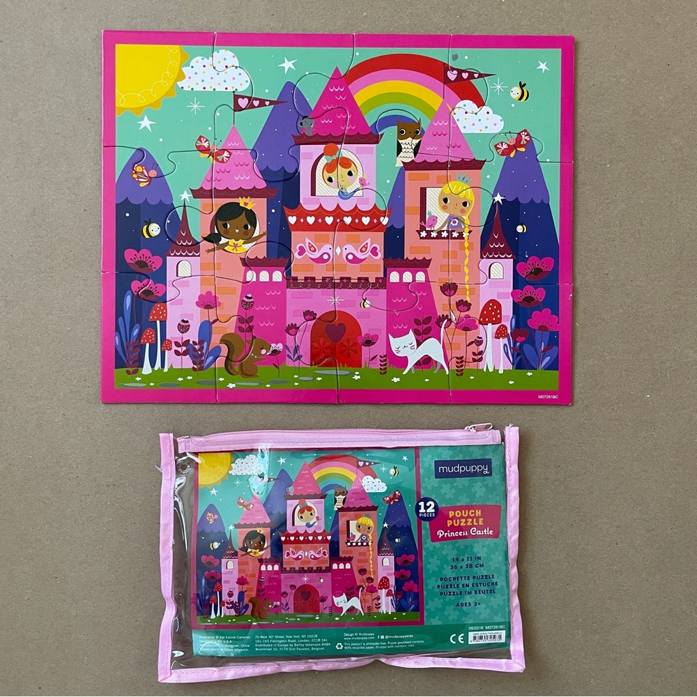 mudpuppy Princess Castle Pouch Puzzle, pink